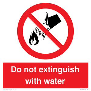 Do not extinguish with water